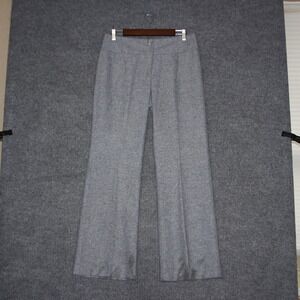 Ann Taylor Gray Tweed Wide Leg Dress Pants Women Size 6 Wool Silk Blend